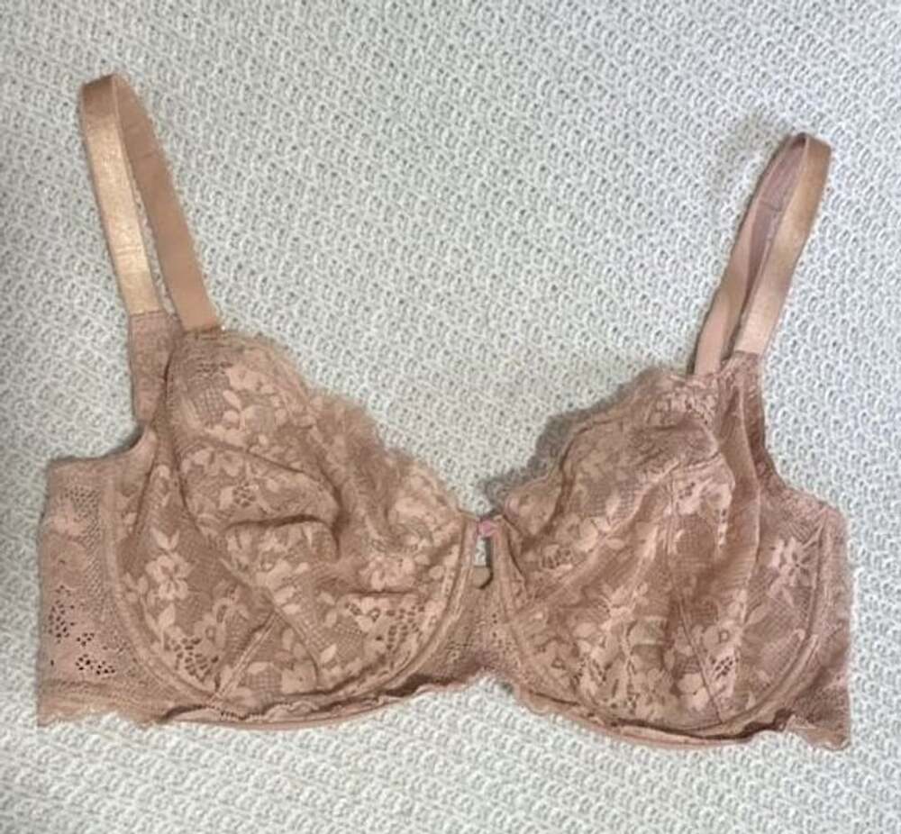 Victoria's Secret Unlined Demi Bra Size 40G Beige Lace